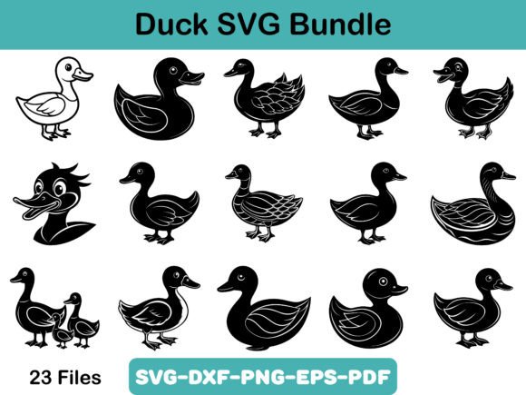 A Duck SVG Silhouette for Crafts and Business Graphics