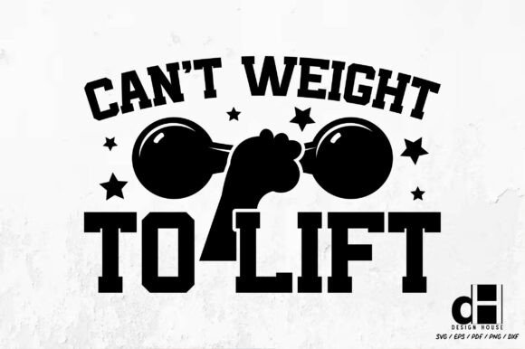 A Playful Weightlifting Graphic for Crafts and Commercial Use
