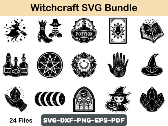 A Witchy SVG Graphics Bundle for Crafts & Branding
