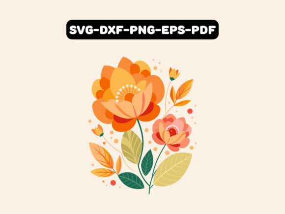 Autumn Floral SVG Graphics for Editorial Craft Projects