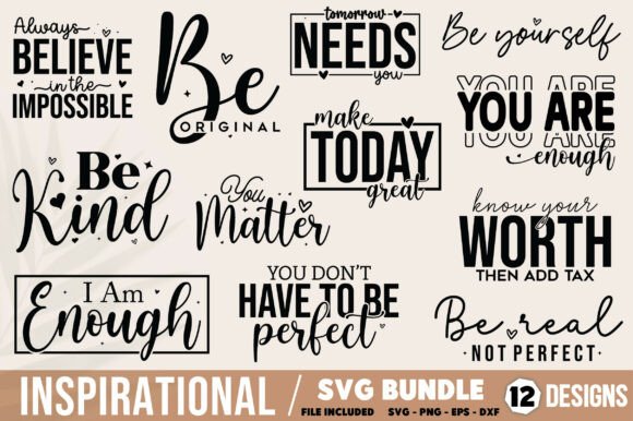 Boho Inspirational Quotes SVG Bundle for Creative Design