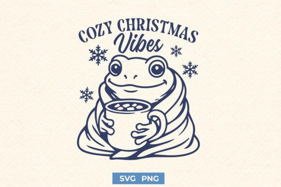 Cozy Christmas Frog Graphics for Crafting Holiday Magic