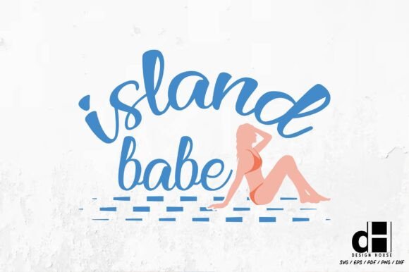 Island Babe Retro Beach Graphics for Crafts and Branding