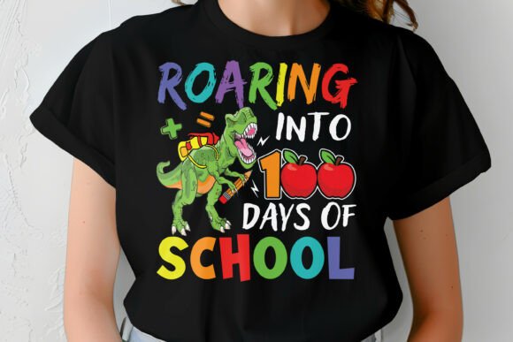Roaring Into 100 Days Graphics for Craft Projects